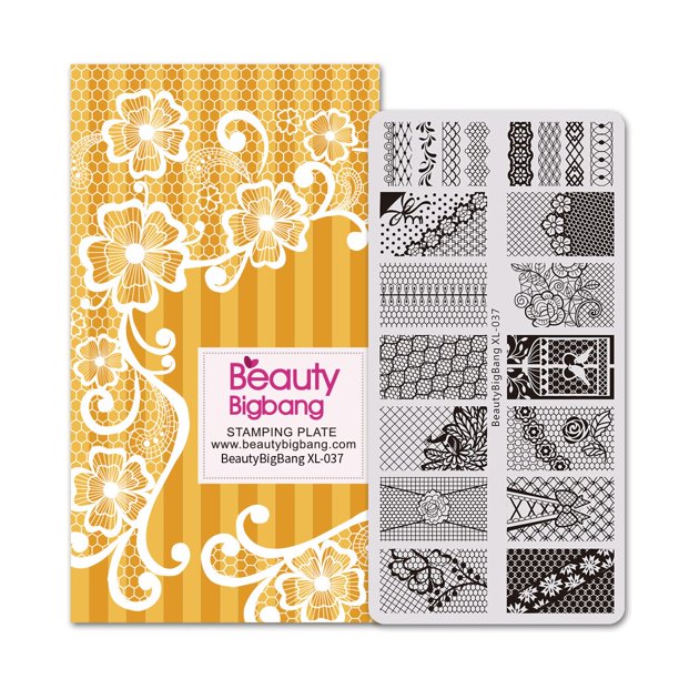 BeautyBigBang Placas de estampado Patrón de corteza de árbol Hojas Imagen de remolino Plantilla de arte de uñas de acero inoxidable Stencil XL-039 Tan Jianjun unisex