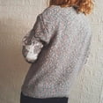 thumbnail image 3 of Chandail de Noël pour Femme Imprimé Cardigan Chaud Col Rond Blouse Duveteuse Décontractée Tricot Mi-Long Fermeture Manteau Torsadé Tricoté Chandail Mode, 3 of 6