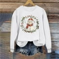 thumbnail image 5 of Oalirro Christmas Sweatshirts for Women Long Sleeve Graphic Dressy Womens Top Merry Christmas Snowman Print White Round Neck Top, S, 5 of 6