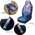 thumbnail image 6 of Xixirimido Breathable Car Seat Cover Set of 5 PU Leather Front Seats with Seat Belt & Console Covers Universal Fit Automotive Accessories, White Wolf Moon Galaxy, 6 of 8