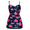 Red Rose Floral, variant on Hilor Womens One Piece Bathing Suit Tummy Control Swimsuit Ruffle Swimdress with Panty