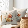 thumbnail image 4 of Spring Flowers Pillow Covers 16x16 Inch Set of 2 Watercolor Floral Spring Summer Outdoor Decorative Throw Pillow Covers Farmhouse Pillow Cases Cotton Linen Cushion Covers for Couch Bed Sofa Home Decor, 4 of 6