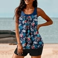 thumbnail image 4 of FAFWYP Womens Tummy Control Tankini Bathing Suits 2 Piece Plus Size High Waisted Swimsuits with Boyshort Bottom Vintage Print Beach Bikini Sets, 4 of 6