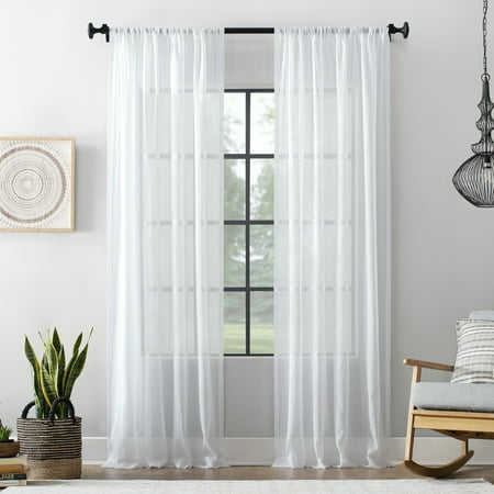 - Archaeo Textured Cotton Blend Sheer Curtain