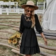 thumbnail image 4 of Summer Dresses for Women Maxi Dress Lace Round Neck Mid Sleeves Waist Thin Dress Casual Style, 4 of 6