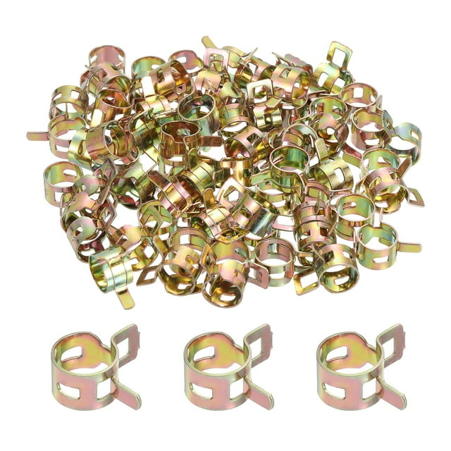 Uxcell ID 10.5mm 7/16inch Fuel Line Hose Clips,Pipe Clamps,Spring Hose Clamp,70Pcs