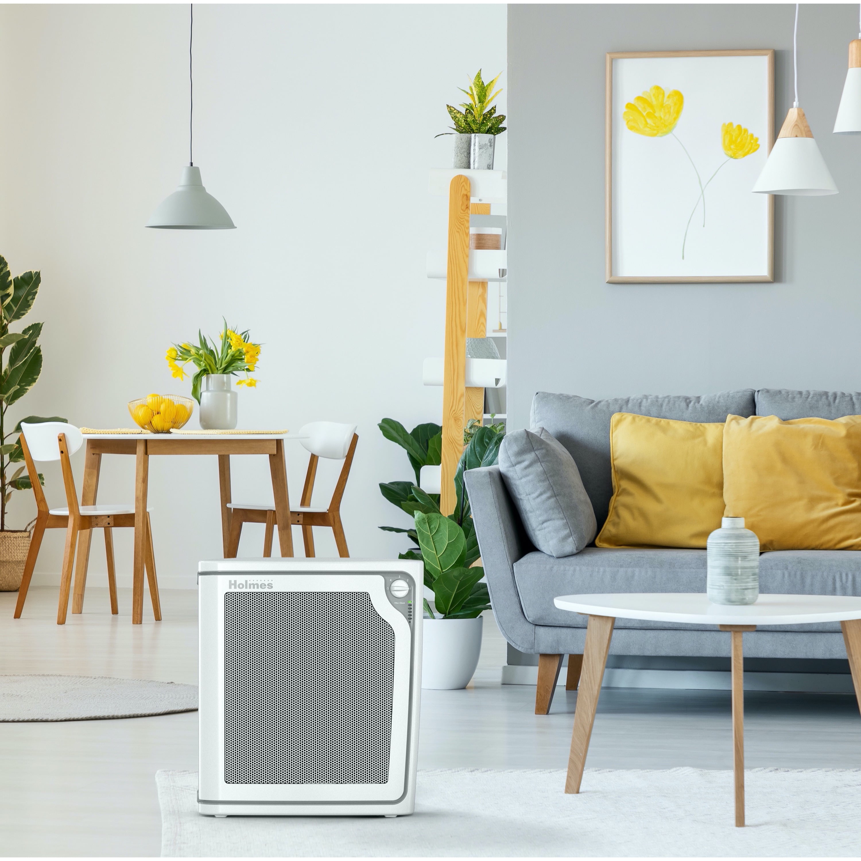 Holmes True HEPA Console Air Purifier, Filter Life Bar and Quiet Operation, Large Room Air Purifier