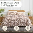 thumbnail image 2 of Southshore Fine Living, Inc. Khari Oversized Queen Quilt Bedding Set 3-Piece with Full Size/Queen Size Quilt and 2 Matching Shams, Indian Hand Printed Tapestry Style, Queen Bedspread, Rust Red, 2 of 9