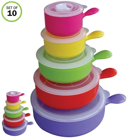 Evelots Microwave/Freezer Bowls-With Lids-Food Container-BPA Free Plastic-Set/10