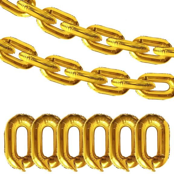 50PCS 16 inch Foil Chain Balloons Jumbo Chain Balloons Party Decoration Retro Birthday/Graduation Party Decorations Foil Balloons