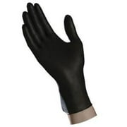 Ambitex 64085 Nitrile Exam Gloves, Fully Textured Large, Black, Box of 100
