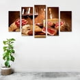 thumbnail image 3 of Juego de Cuadros Decorativos, Bodegón de Jamones y Embutidos, Estilo Español Tradicional, 5 Piezas, Ideal para Bar de Tapas y Cava, 150x80cm, 3 of 5