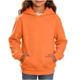 thumbnail image 6 of Miluxas Kids Solid Pullover Hoodie for Girls Boys, Hood Sweatshirt with Front Kangaroo Pocket, Soft Long Sleeve Basic Top Orange 3-4 Years, 6 of 6