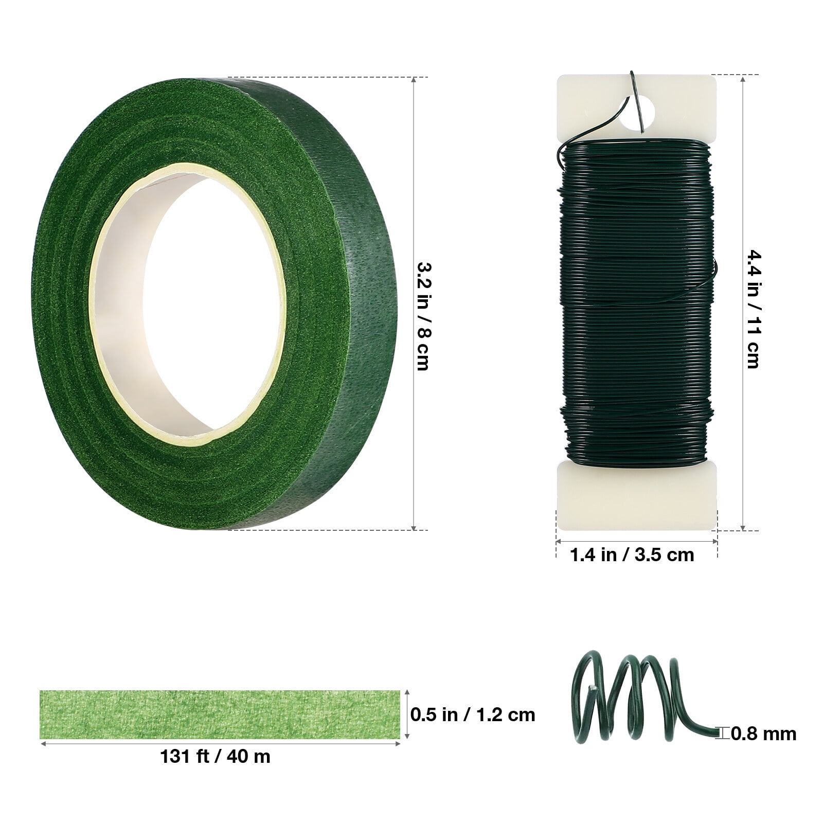3 Sets Floral Tool Magnetic Tape Florist Wire Green and Tapes Bouquet Wreath Making Wreaths
