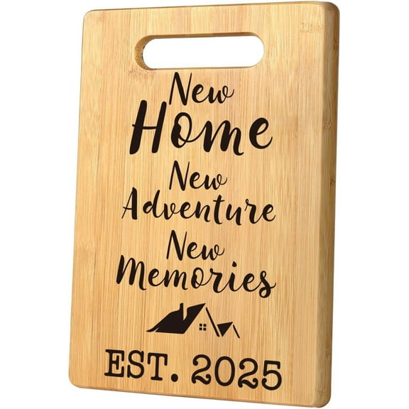 House Warming Gifts New Home, Perfect House Warming Gifts, New Home Gift Idea for Women Men Homeowner, New Apartment Essentials, New Home New Adventure New Memories Cutting Board