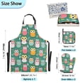 thumbnail image 3 of Owls and Plant 5 Pcs Kitchen Set Heat Resistant Oven Mitts and Non-Slip Pot Holders with Adjustable Cooking Apron, 3 of 6
