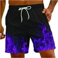 thumbnail image 2 of cllios Beach Shorts for Men Big and Tall,Men's Swim Trunks Lightweight Quick Dry 3D Flame Printed Beach Board Shorts with Pockets Cool Mesh Lining Bathing Suits, 2 of 9