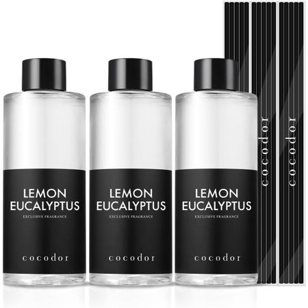 COCODOR Reed Diffuser Oil Refill/Lemon Eucalyptus /6.7oz / 3 Pack/Aromatherapy Home Fragrance Scented Oils Oils for Reed Diffuser Bathroom Home Decor