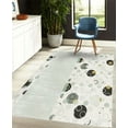 thumbnail image 4 of Abstract Decorative Rug, Circular Shaped Round Interlace Forms Retrospective Style Print Illustration, Quality Carpet for Bedroom Dorm and Living Room, 6 Sizes, Coconut White, by Ambesonne, 4 of 4