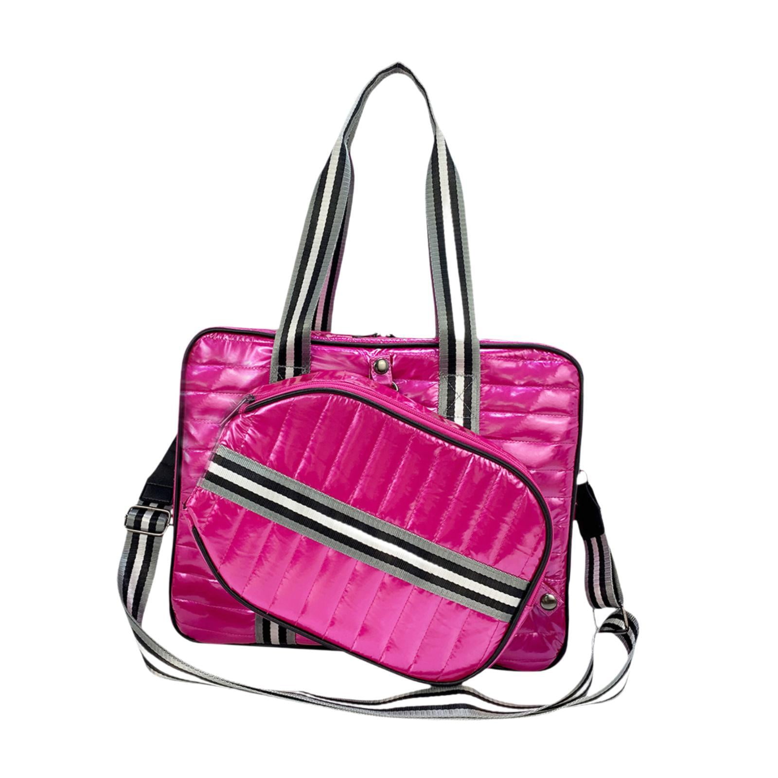 Baoblaze Tennis Bag Detachable Racket Holder Multipurpose Portable Tennis Racquet Bag Rose Red