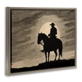 thumbnail image 3 of Stupell Industries Sunset Cowboy with Horse People Painting Brown Floater Framed Canvas Art Print Wall Art, 31 x 25, 3 of 9