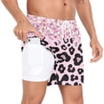thumbnail image 2 of joogoo Men's Sparkling Glitter Leopard Swim Trunks with Liner Pocket Beach Shorts XX-Large, 2 of 9
