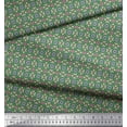 thumbnail image 3 of Soimoi Green polyester Crepe Fabric Filigree Damask Print Sewing Fabric Yard 52 Inch Wide, 3 of 3