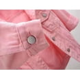 thumbnail image 4 of loveimgs Veste en Jean Courte Décontractée pour Femmes à Manches 3/4 avec Boutons Veste Courte de Moto, 4 of 7