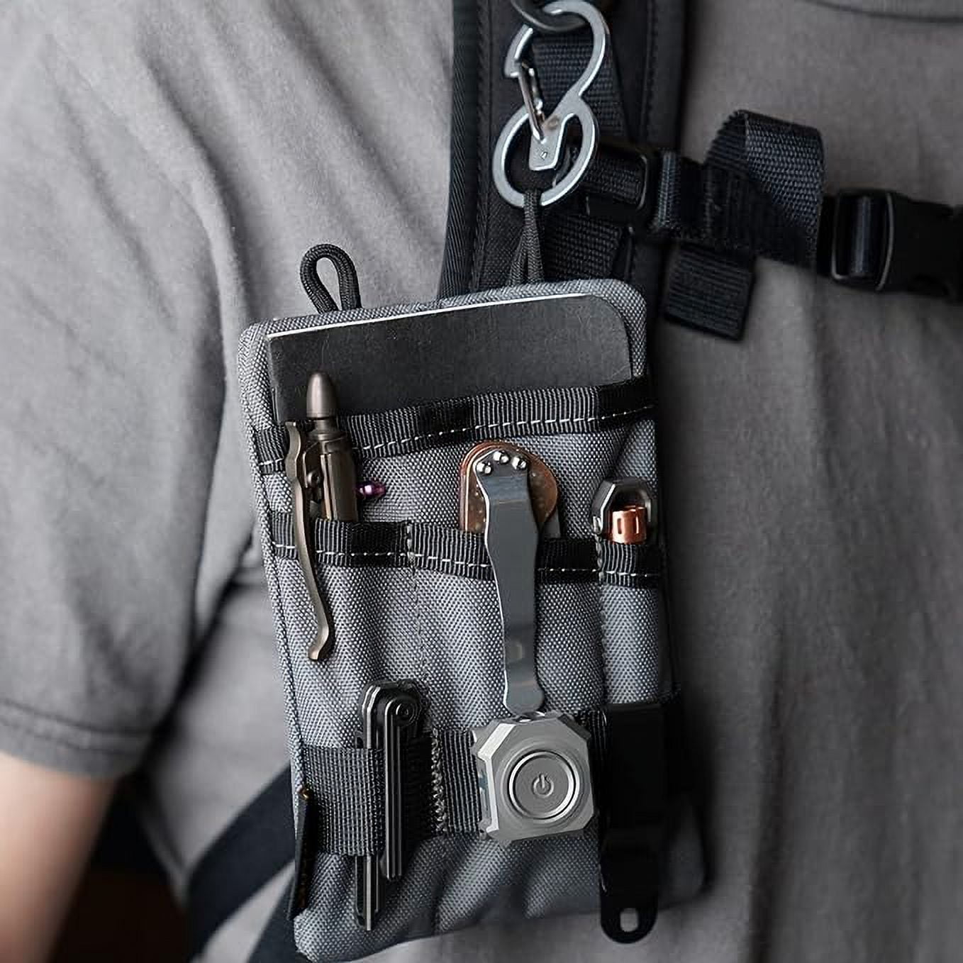 VIPERADE VE1 Pocket Organizer, Tool Pocket Organizer for Men, Pocket Organizer Storage EDC Gears, Best Gift to Keep Organized, Hold Your Flashlight/Pocket Knife, Tactical Pen, Notebook (Grey)