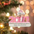 thumbnail image 2 of 2 EmbalarDIY decoraciones de muñecas de Navidad colgante cartel, árbol de Navidad fiesta producto familiar personalizado decoraciones familiares regalo para amigos familia (2021 rosa), 2 of 5