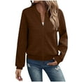 thumbnail image 2 of cocolona Womens Long Sleeve Zipper Stand Collar Jacket Fall Casual Lightweight Coat Tops with Pockets Jackets for Women, 2 of 8