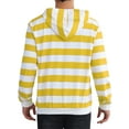 thumbnail image 3 of INSPIRE CHIC Men's Sweatershirts Stripes Hoodie Front Pocket Drawstring Long Sleeve Pullover Sweatshirts S Yellow White, 3 of 5