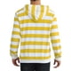 thumbnail image 3 of SUÉTER DE RAYAS PARA HOMBRES INSPIRE CHIC, CON BOLSILLO FRONTAL, CAPUCHA CON CORDÓN, MANGAS LARGAS, PULLOVER, SUDADERAS L Amarillo Blanco, 3 of 5