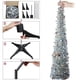 thumbnail image 5 of Árbol artificial plegable de 5 pies con soporte, árbol de Navidad brillante con lentejuelas reflectantes Decoración de chimenea de Colcomx Árbol de navidad artificial, 5 of 5