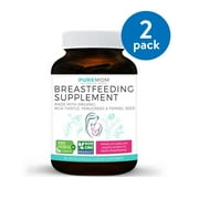 Organic Breastfeeding Supplement with Fenugreek Seed, Fennel Seed & Milk Thistle Vegan Capsules, 60 Ct (Pack of 2)