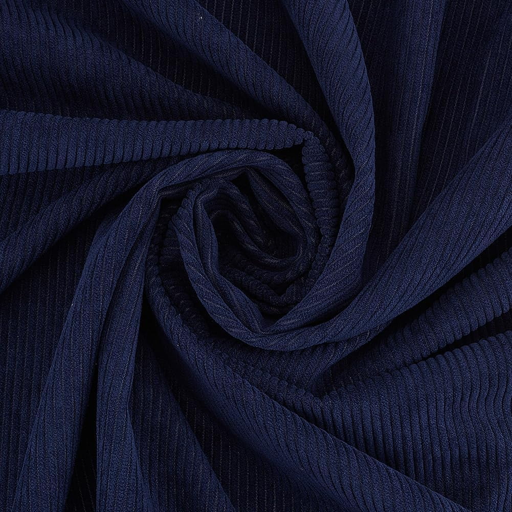 79 x 59 Inch Corduroy Fabric Solid Plain Thick Stretch Corduroy Material for Coat Shirt Dress Pants Costume Sofa DIY Corduroy Throw Pillow Covers Midnight Blue DIY