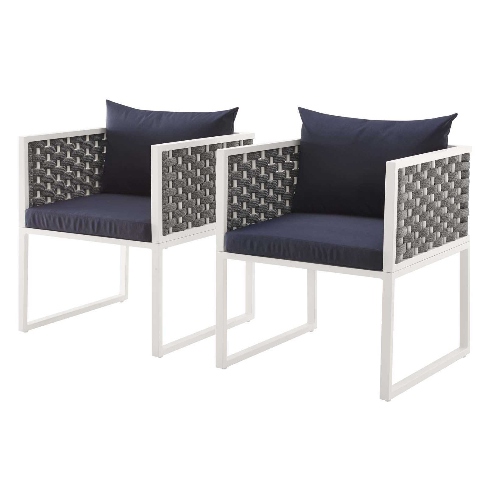 Modern Contemporary Urban Outdoor Patio Balcony Garden Furniture Side Dining Chair Armchair, Set
