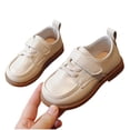 thumbnail image 4 of ITSAME Girls Dress Shoes, Adjustable Strap Soft Sole Round Toe Kids Fashion Comfortable Loafers Beige 8(Toddler), 4 of 9
