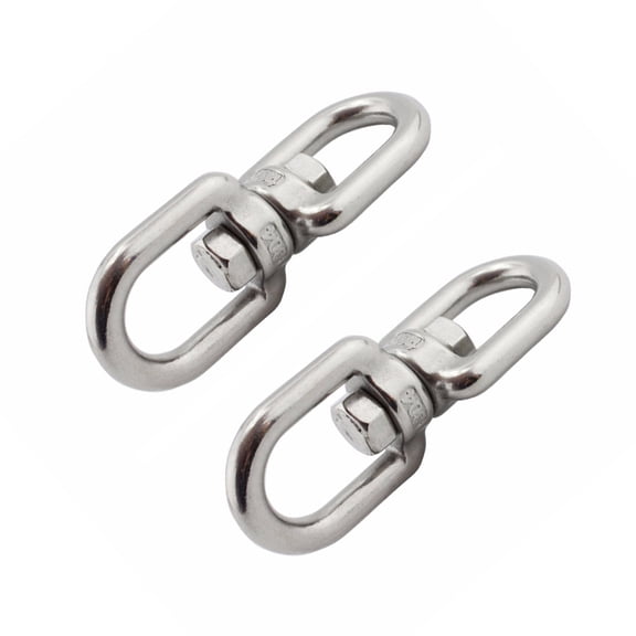 TOYMYTOY 2Pcs Durable Stainless Steel Hanging Basket Hooks with Dual Clip and Swivel for Garden Decor