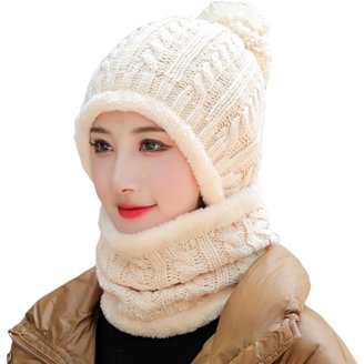 3 in 1 Beanie Hat with Scarf and Mask,Womens Knit Balaclava  display picture 3