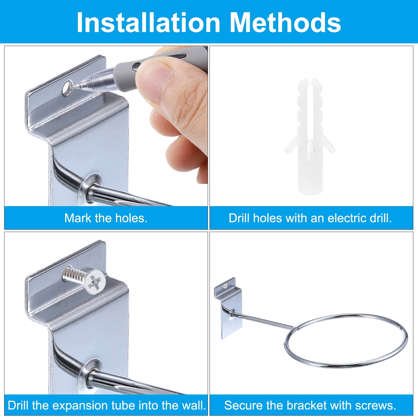 Unique Bargains Helmet Holder Wall Mount Rack for Motorcycle and Sports Gear