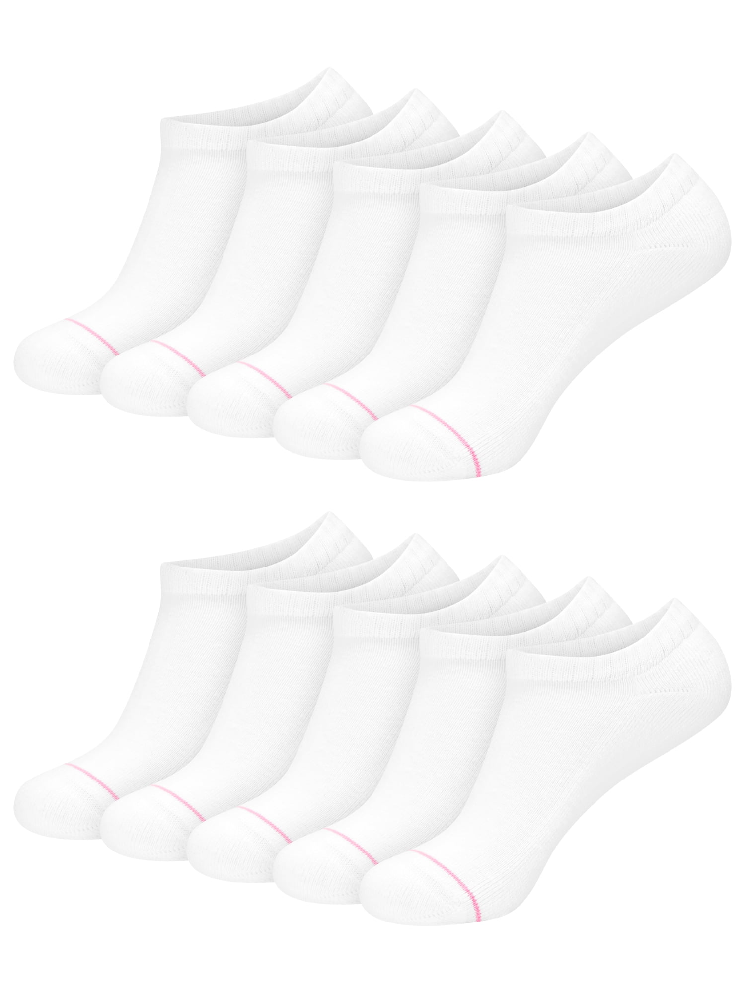 Hanes Womens CottonSoft No Show Socks, 10-Pack, Size 4-10