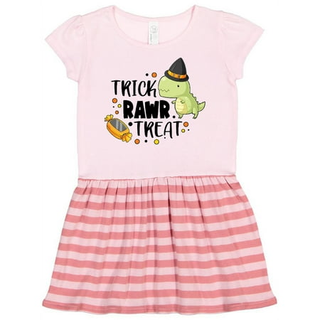 

Inktastic Halloween Trick Rawr Treat with Dinosaur Gift Toddler Girl Dress
