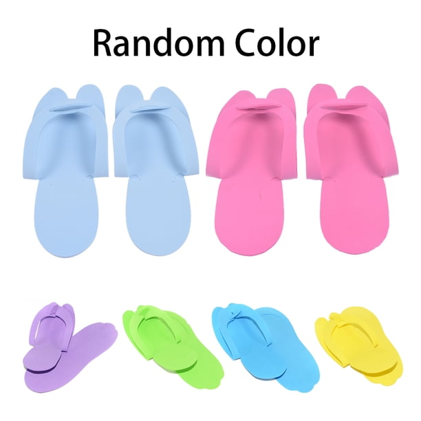 12 pares de chanclas desechables interiores aleatorias de espuma para uso en hoteles y salones de pedicura