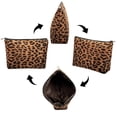 thumbnail image 3 of Set de bolsas de maquillaje AGBIADD con estampado de leopardo, 3 piezas, color marrón, 3 of 7