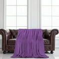 thumbnail image 3 of REGALWOVEN Full Size Blanket Microplush Fleece Throw Blanket, Purple, 3 of 8