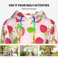 thumbnail image 4 of Lsque Hand Drawn Strawberry Pattern Casual Women's Hoodie,Hooded Sweatshirt with Kangaroo Pocket,Pullover Hoodie with Eye-catching Drawstrings-Large, 4 of 7