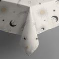 thumbnail image 5 of Beige Sun Moon Star Comet Pattern Square Tablecloth,Waterproof Square Table Cover,Wipeable Spillproof Washable Table Cover for Home Kitchen Party Decor 60"x60"(152x152cm), 5 of 6