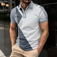 thumbnail image 3 of Mens Breathable Polo Shirts Quarter Zip Color Block Short Sleeve Athletic Shirt 2024 Summer Outdoor Golf Tops, 3 of 5