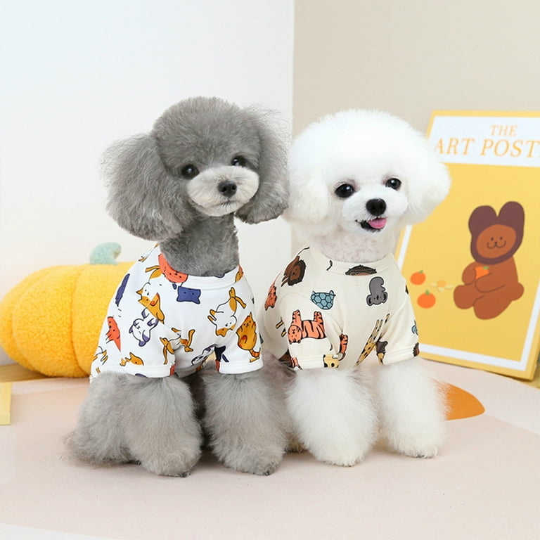 Meidiya 2Pack Pet Breathable Shirts Cute Animals Printed Puppy